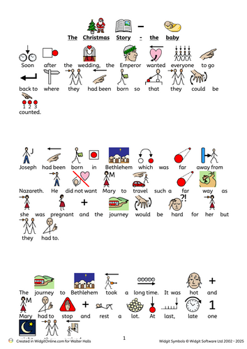 Dual coded/widgit The Christmas Story with questions for KS1, EAL and ...