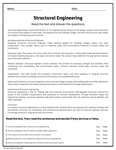 structural-engineering-reading-comprehension-passages-questions