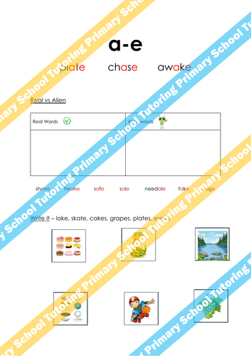 Phonics - split digraph a-e sound worksheets - Read Write Inc ...