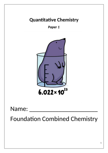 AQA GCSE Chemistry Quantitative Chemistry