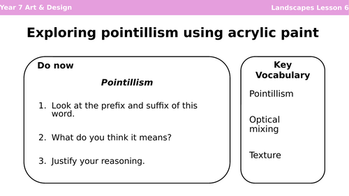Landscapes Lesson 6 Exploring Pointillism
