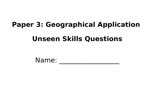 Geography Paper 3: Unseen fieldwork questions