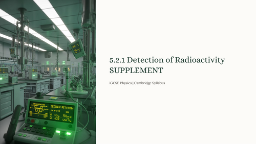iGCSE Physics - 5.2.1 The Detection of Radioactivity SUPPLEMENT
