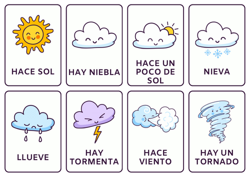 Spanish and French Weather Display Icons | Teaching Resources