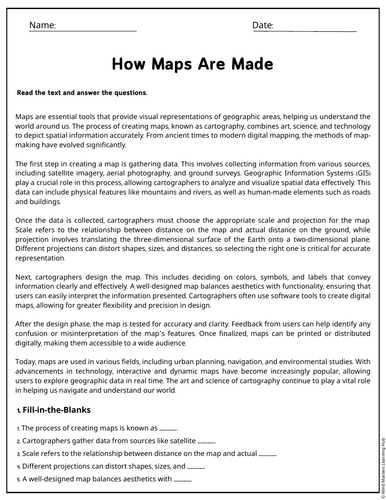 How Maps Are Made Reading Comprehension Passages & Questions Worksheets ...