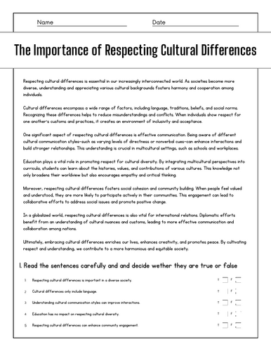 The Importance of Respecting Cultural Differences: Reading ...