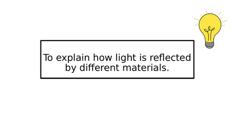 Year 3 To explain how light is reflected by different materials ...