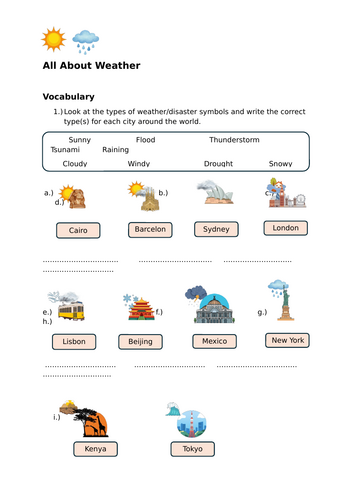 ESL Topics-All about Weather | Teaching Resources