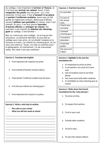 2026 French AQA GCSE Module 3.2 - C'est injuste | Teaching Resources