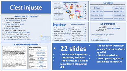 2026 French AQA GCSE Module 3.2 - C'est injuste