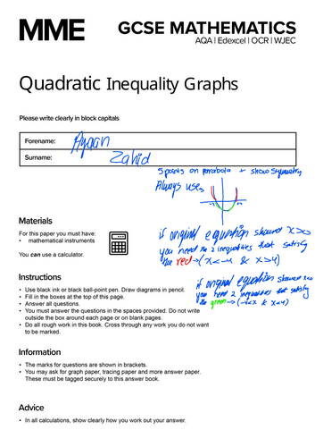 2026 - GCSE - Mathematics - Revision Notes + Worked Solutions On All ...