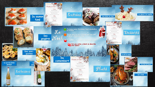 French - La cuisine de Noel - Christmas food full lesson pack