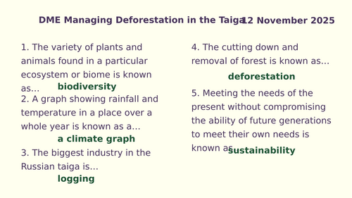 Y8 Ecosystems: Decision making on managing deforestation in Taiga
