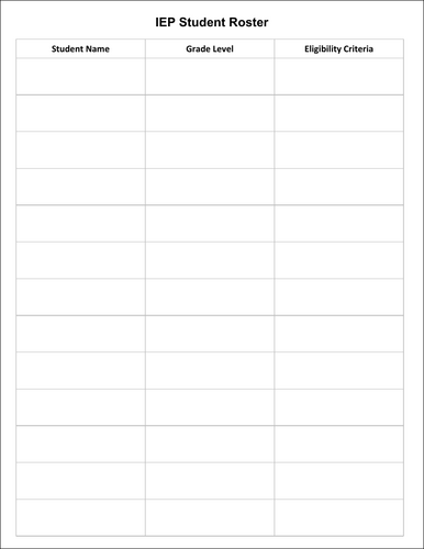 IEP Student Roster – Special Education Caseload Tracker | Teaching ...