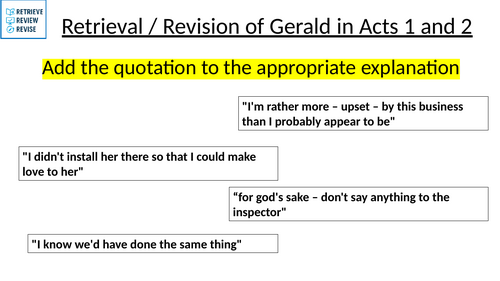 'An Inspector Calls' - Revision of Gerald
