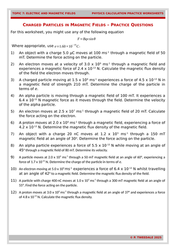 Edexcel A Level Physics - Fields Worksheets