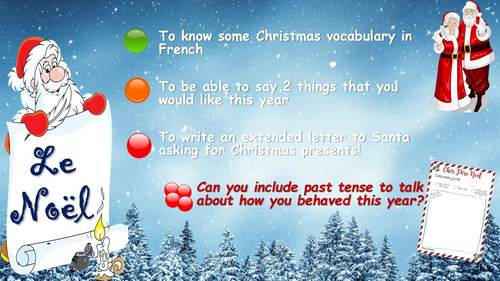 French Santa Letter Writing Lesson – Perfect for Years 7–9 / Grades 6 - 9!
