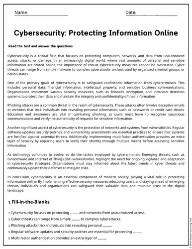 Cybersecurity: Protecting Information Online Reading Comprehension ...