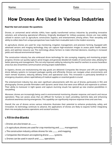 How Drones Are Used in Various Industries Reading Comprehension ...