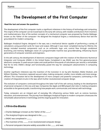 The Development of the First Computer Reading Comprehension Passages ...
