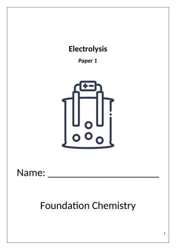 AQA GCSE Chemistry Electrolysis