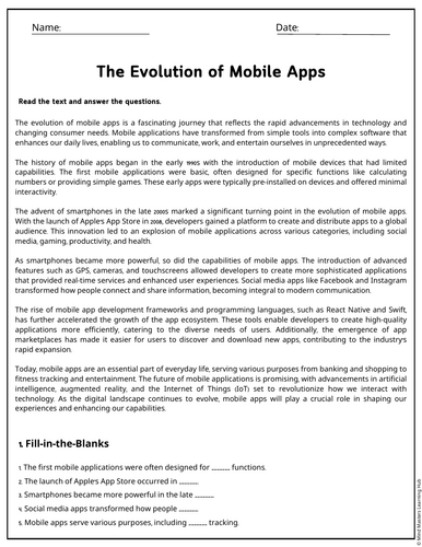 The Evolution of Mobile Apps Reading Comprehension Passages & Questions ...