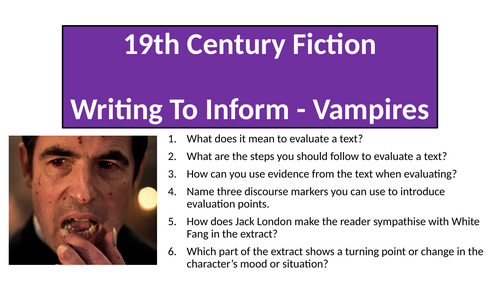 Creative Writing: Writing To Inform - Vampires
