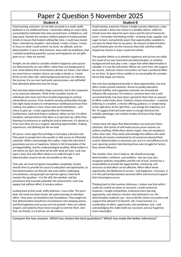 AQA English Language Paper 2 Model Answers November 2025