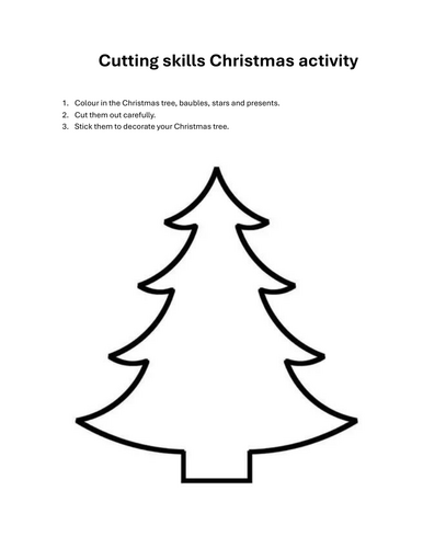 Christmas Cutting Activity: Decorate Your Tree!
