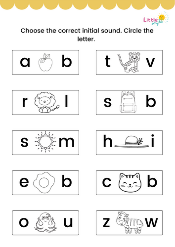 Initial Sounds Phonics Worksheet – EYFS / KS1 Early Reading and Letter Recognition Activity
