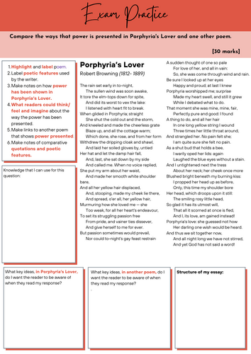 AQA Love and Relationships Poetry Exam Revision Booklet | Teaching ...