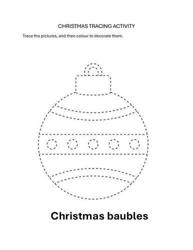 Christmas Picture Tracing & Vocabulary Builder (Fine Motor & Phonics)