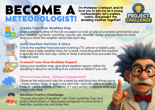 KS2 Project Challenge - Become a Meteorologist with Professor Crankpot!