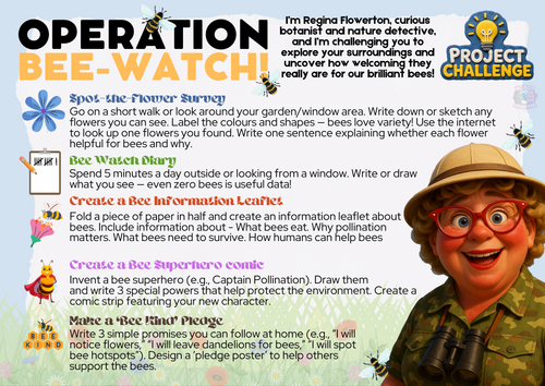KS2 Project Challenge - Operation Bee-Watch with Regina Flowerton!