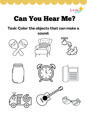 Can You Hear Me? – EYFS / KS1 Science & Listening Skills Worksheet (Sound-Producing Objects)