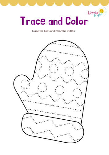 Tracing Mittens Worksheet Pack – EYFS / Preschool Fine Motor & Pre-Writing Practice (Black & White)