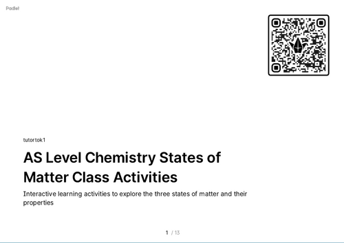 FREE Activities Cambridge AS Level Chemistry - Unit 4 States of matter