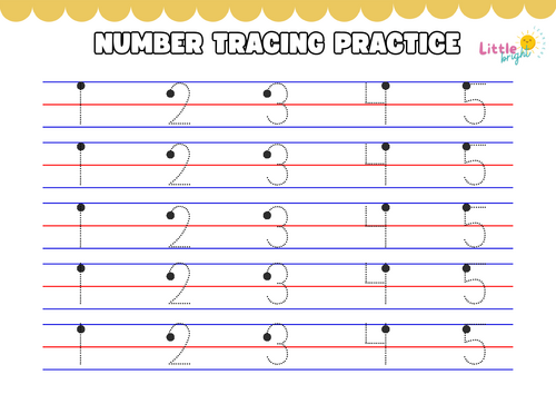 Number Tracing Practice Worksheet – EYFS / KS1 Number Formation (1–10)