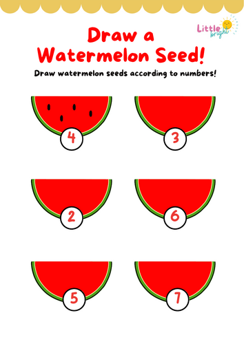 Watermelon Seed Counting & Drawing Worksheet – EYFS / KS1 Early Maths