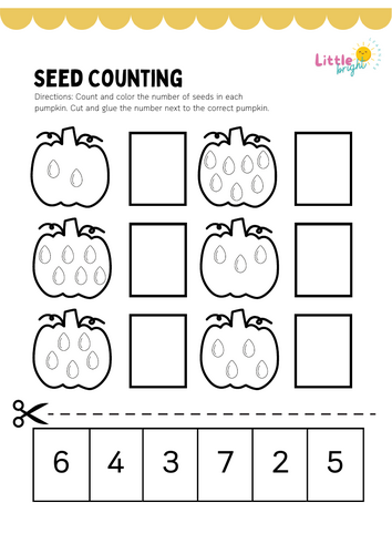 Pumpkin Seed Counting Worksheet – EYFS / KS1 Early Maths & Fine Motor Activity