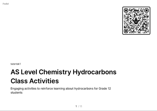 Cambridge AS Level Chemistry FREE Resources - Unit 14 Hydrocarbons