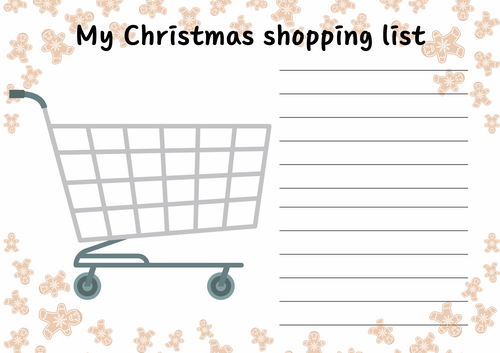 Christmas shopping list