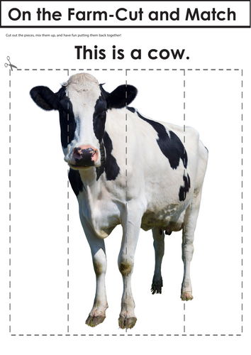 On the Farm Cut and Match – Speech Therapy, ESL, Early Learning, Logic ...