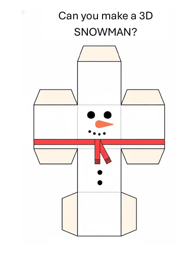 3D Christmas Snowman Craft: Cut, Fold, and Build!