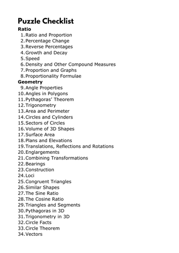 GCSE Maths - Higher 3 - Vocabulary Crosswords - Ratio and Geometry - 34 ...