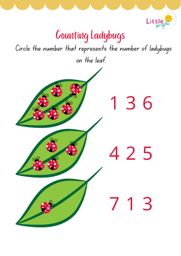 Counting Ladybugs Worksheet Pack – EYFS / KS1 Early Maths (Count & Match 1–10)