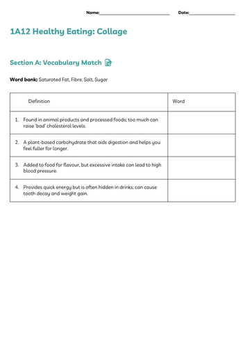 ASDAN Foodwise Short Course – Module 1 A Tasks (1A1–1A12)