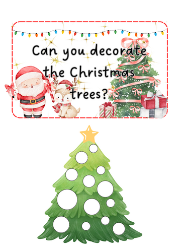 Christmas - decorate fine motor trees