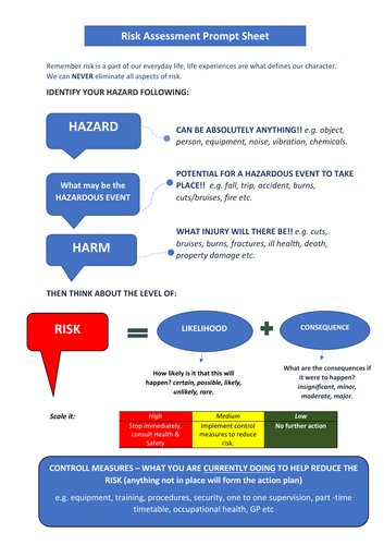 Risk Assessment Prompt Sheet (Clear, Easy-to-Use Staff Guide ...