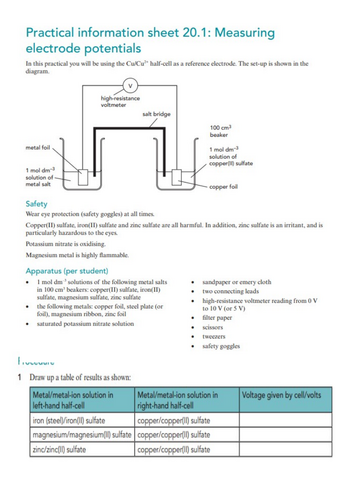 Topic 20 Electrochemistry 16 lessons CIE AS/A Level Chemistry ...